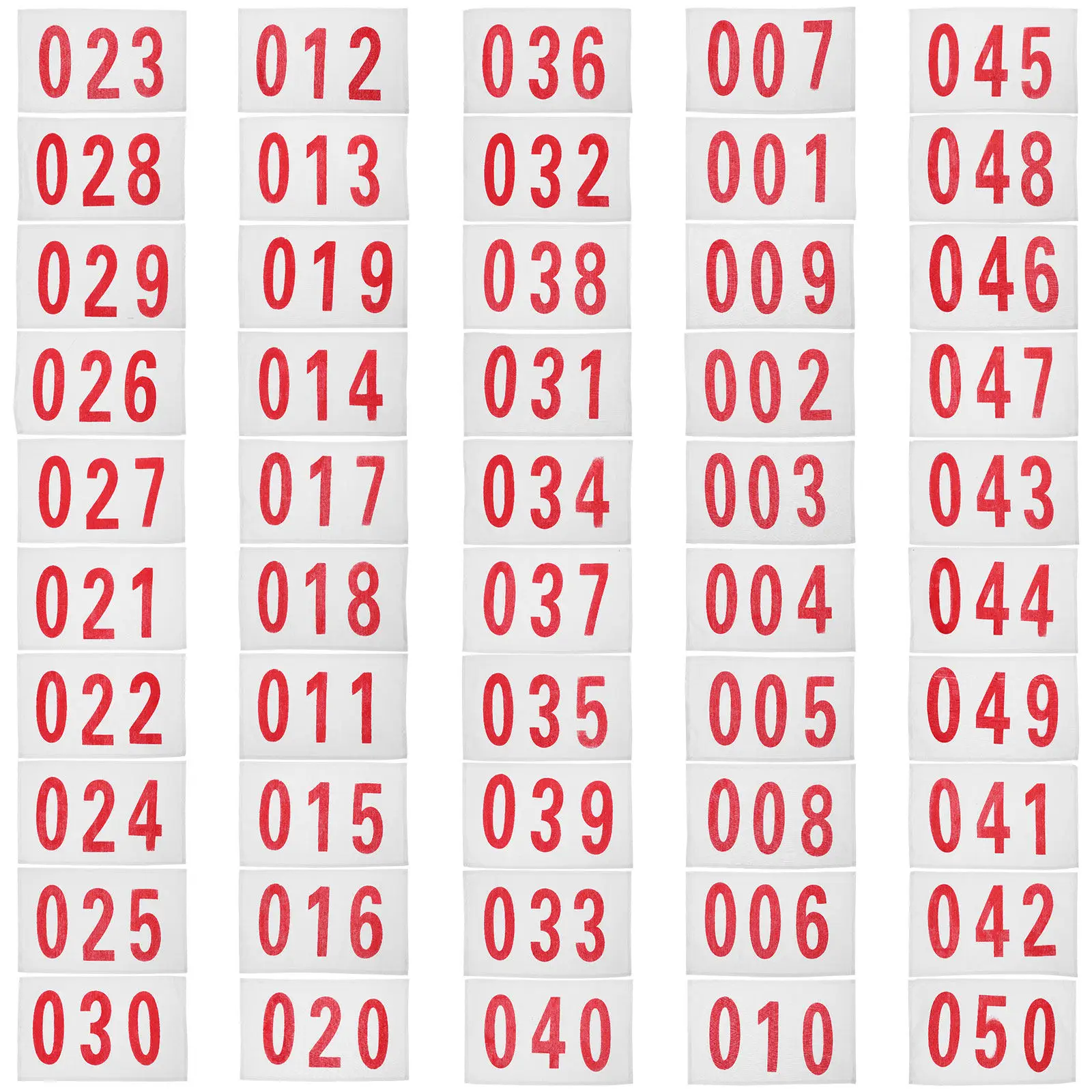 Race Bib Numbers 50 Sheets Soft Cotton Breathable Running Marathon Competition Sports Supplies