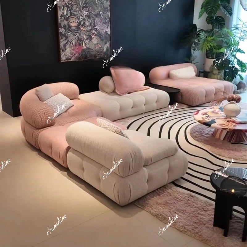 

Italian minimalist fabric module couchsurfing, modern simple size villa