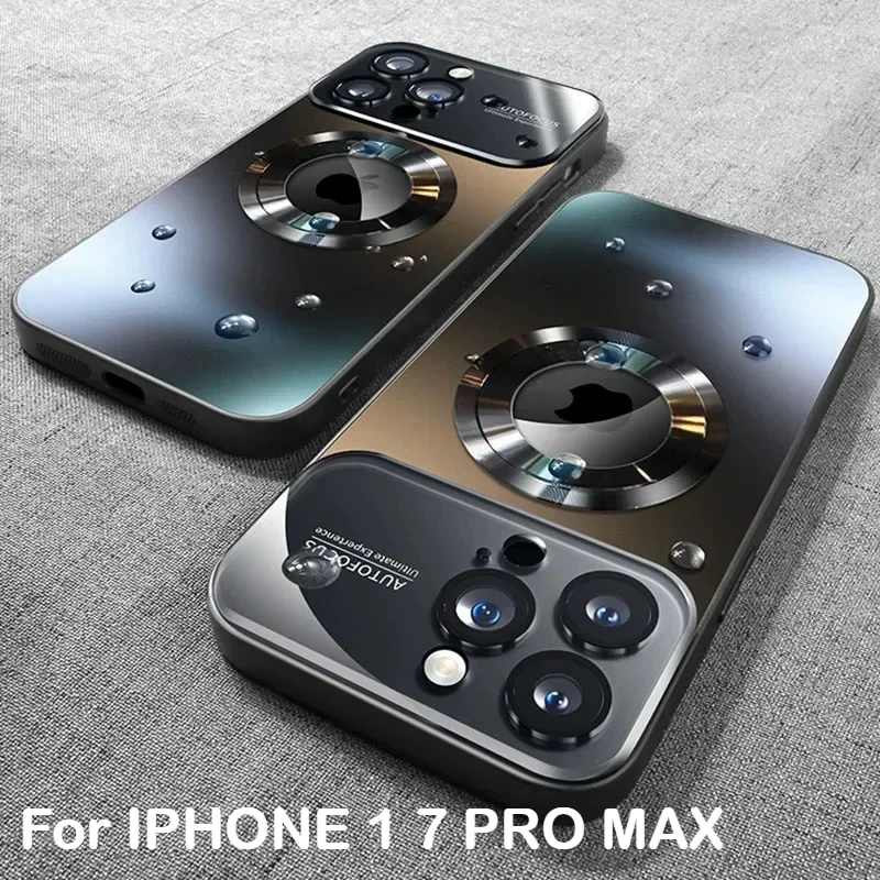 Für Magsafe Luxus Titan Metallic Matte Fall für IPhone 17 Air 16 15 14 13 12 11 Pro Max Plus glas Objektiv Kamera Schützen Abdeckung