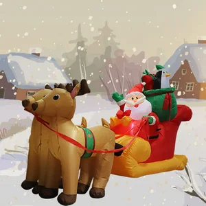 لعبة نفخ زينة عيد الميلاد ، سانتا إلك زلاجة ، ضوء راحة LED ، حفلة عيد الميلاد ، داخلي ، خارجي ، دعامة فناء ، 2.2 م ، 7 أقدام أعلى 12 مبيعات نفخ حزب القضيب - No7