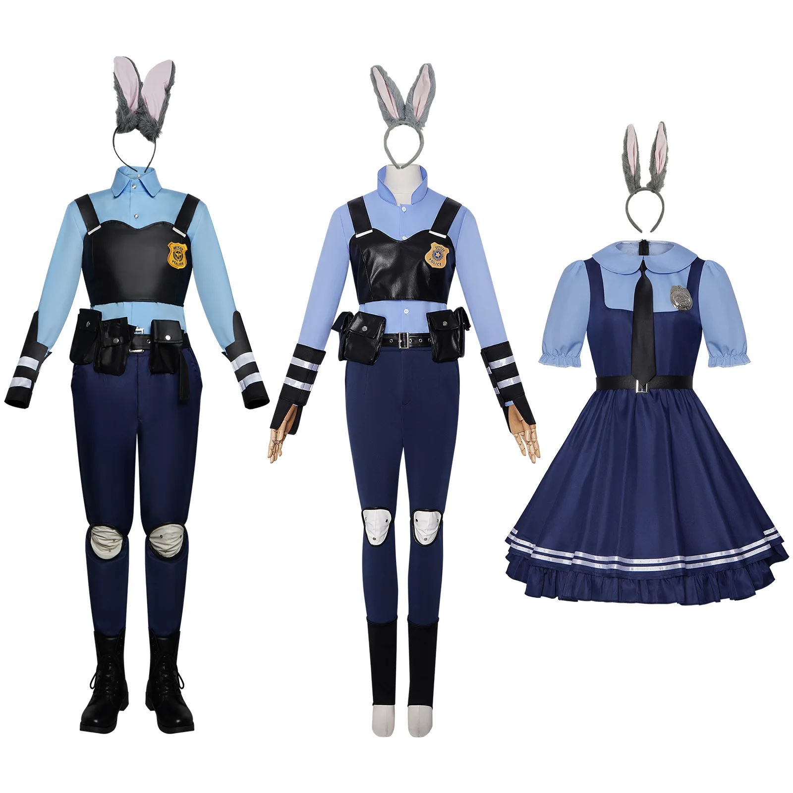 

Judy Halloween Anime Cosplay Costume Movie Zoo2 Carnival Adult Child Uniform Polices Uniform Birthday Party Costume Cute Suits