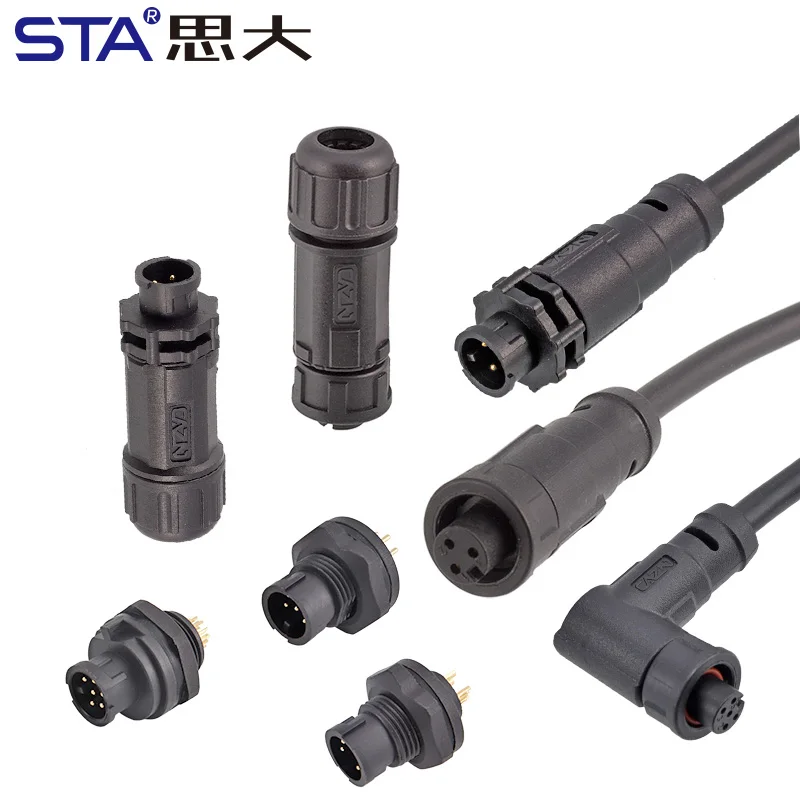 7/16-28UNS Equivalent LTW Bayonet Straight/Right Angle Female Male Mold Plug 1M PVC Unshield Waterproof Connector 2 3 4 5 6 Pin