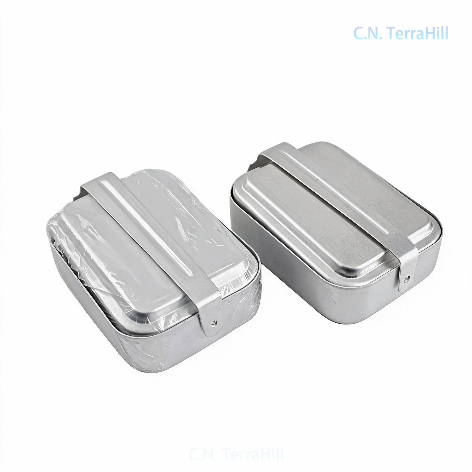 Food Grade Aluminum 3-Piece Lunch Box Set, Portable Heating Camping Mess Kit for Outdoor Hiking and Military Training