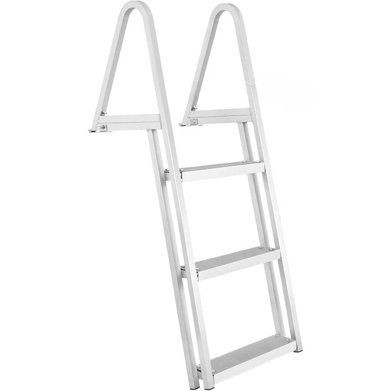 Escalera de muelle extraíble de 3/4/5 escalones, capacidad de carga de 350/500 libras, escaleras de natación de aluminio, escalera de barco pontón con antideslizante