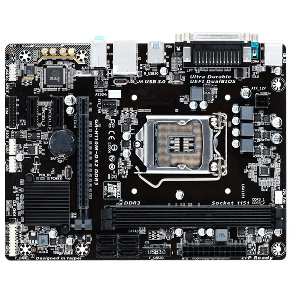 For GA-H110M-DS2 Desktop Motherboard H110 LGA 1151 i3 i5 i7 DDR3 32G