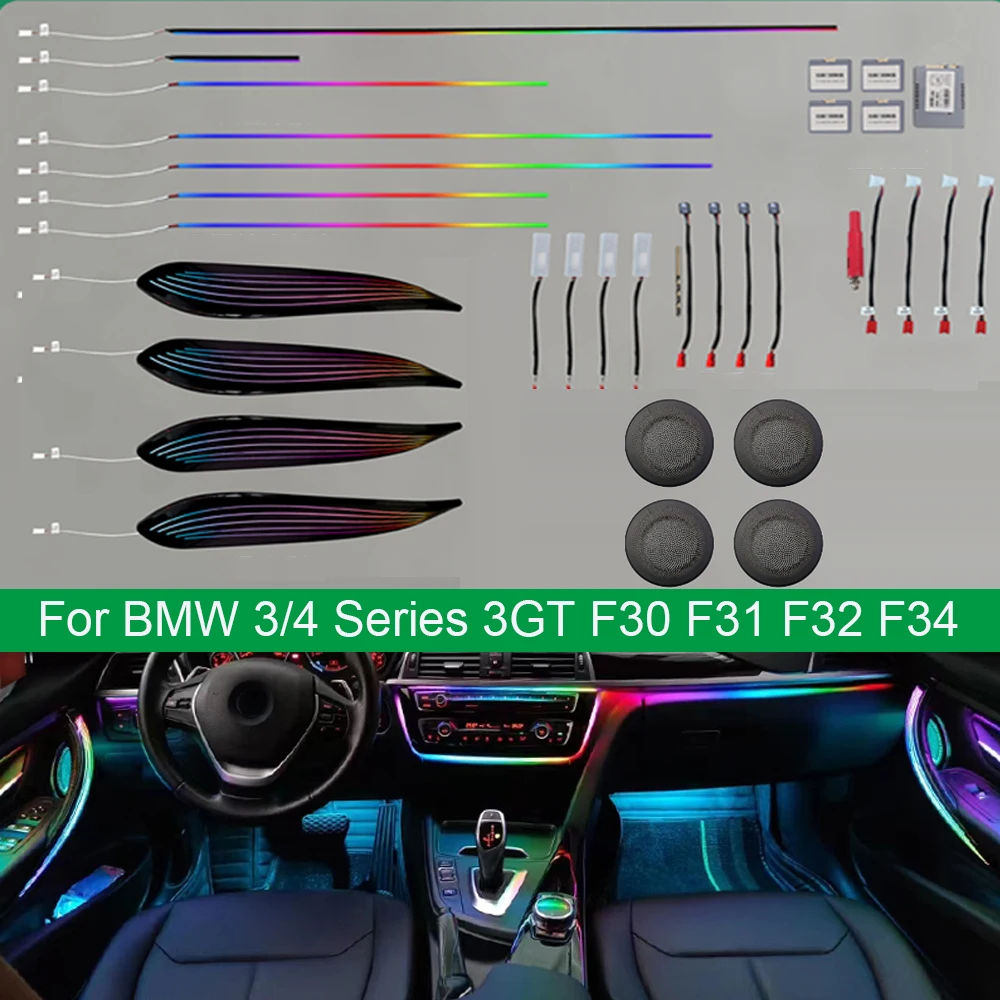 

Car LED Ambient Light For BMW 3/4 Series 3GT F30 F31 F32 F34 App Control 256 Colour Symphony Decorative Lamp RGB Accessory Refit