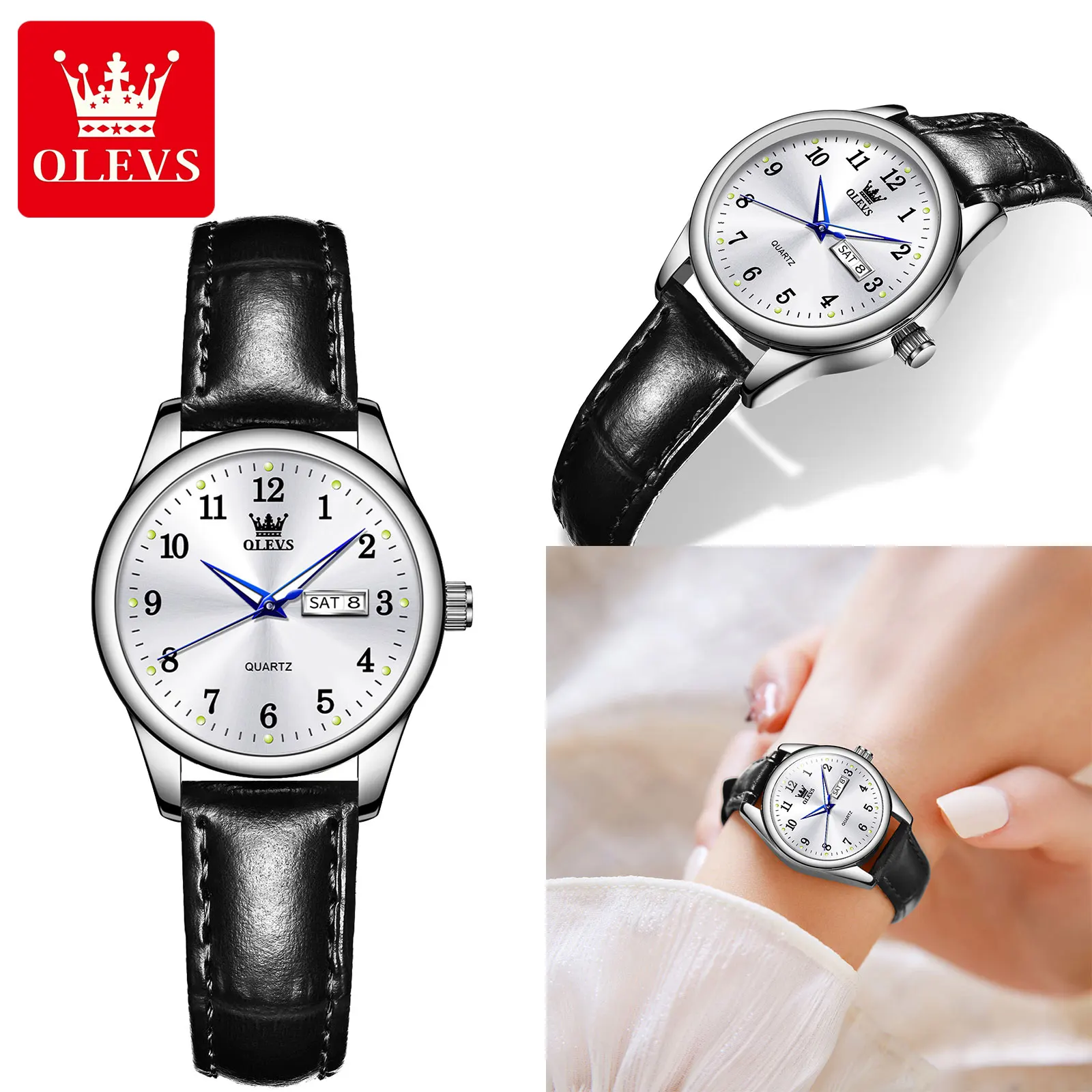 OLEVS Best Selling Fashion Women Quartz Watches Casual Elegant Ladies Watch Original Leather Strap Waterproof Lady Wrist Watch