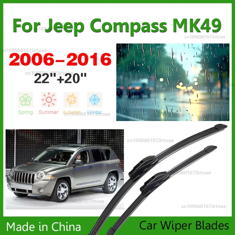 

Windscreen Clean Window Rain Brush Car Accessories 22"20" For Jeep Compass MK49 2006-2016 Front Wiper Blades Brushes Windshield