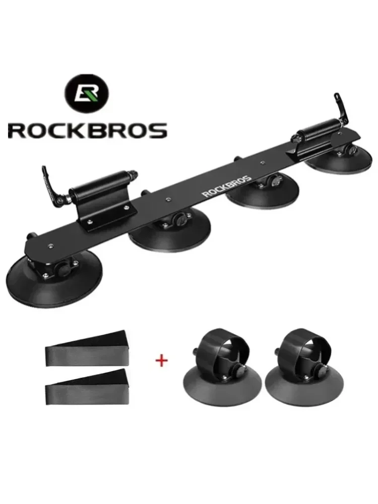 ROCKBROS Lokaler Versand 2-Fahrrad-Dachträger mit Saugnapf – Schnelle Montage, Fahrradträger fürs Auto, Fahrrad-Dachgepäckträger, Fahrradträger mit Saugnapf, Dachzubehör