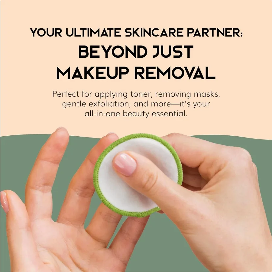 Reusable Makeup Remover Pads 20 Pack Washable Laundry Bag Round Box for Storage Reusable Bamboo Cotton Rounds for All Skin Type