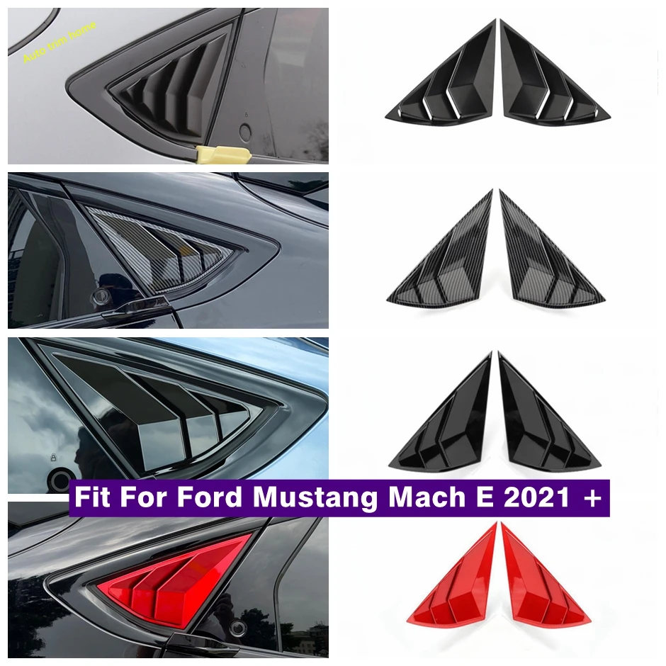 Rear Window Louver Shutter Triangle Side Outlet Vent Decor Panel Cover Trim For Ford Mustang Mach E 2021 - 2023 Car Accessories