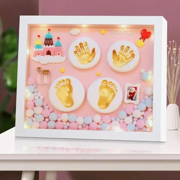 赤ちゃんの指紋と足跡のキット,泥と足跡のお土産,手と足の型,100日間のギフト