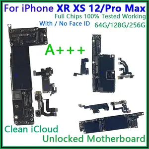 Bilashmart Fully Test Board iPhone X  XR 12 Pro Max Motherboard With Face ID Unlocked Logic IOS Clean Free iCloud iphone12 plate