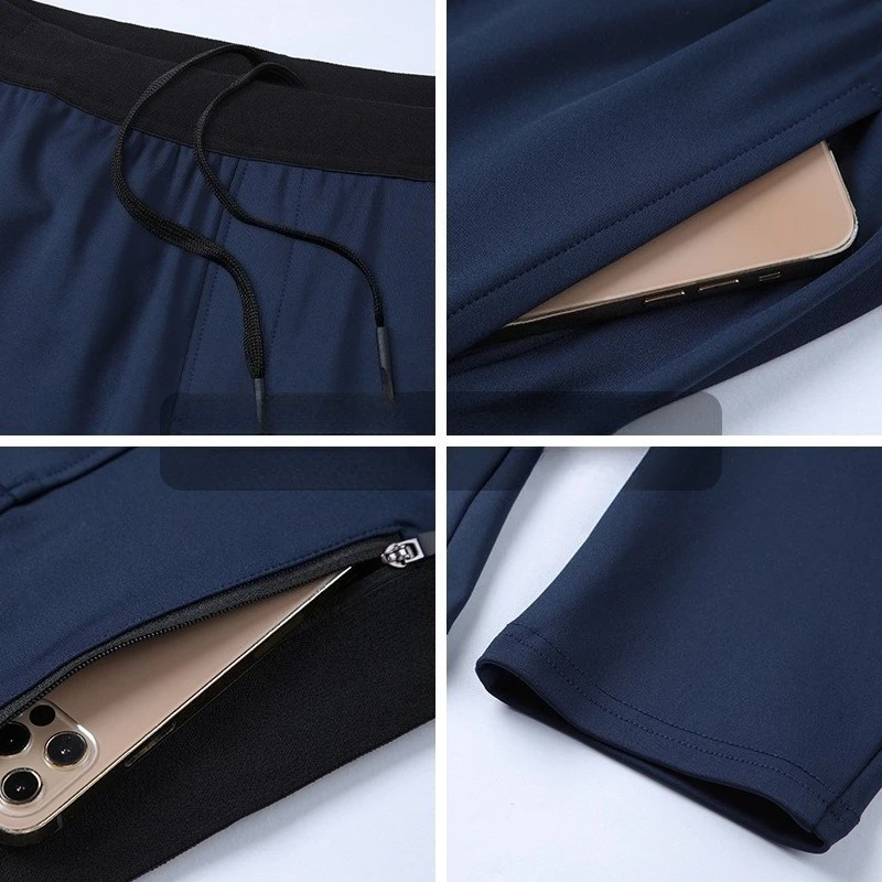 Men's Tracksuit Running Pants 2026 Summer Quick Dry Breathable with Ankle Zippers Reflective Logos for Night Training Jogging