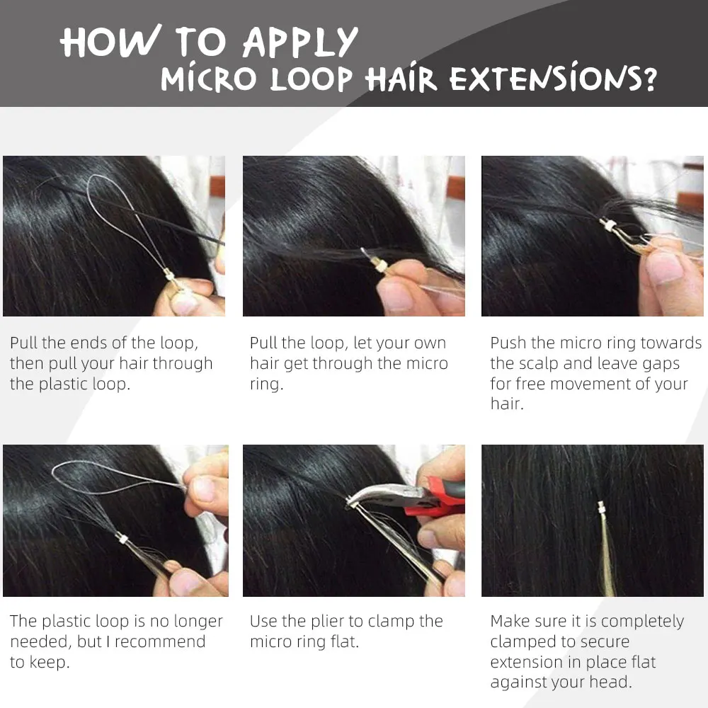 Boymia マイクロループヘアエクステンション キンキーストレート 12 "-26" ブラジリアンレミーマイクロリングリンクヘアナチュラルブラック 1B バルクヘア 50 個