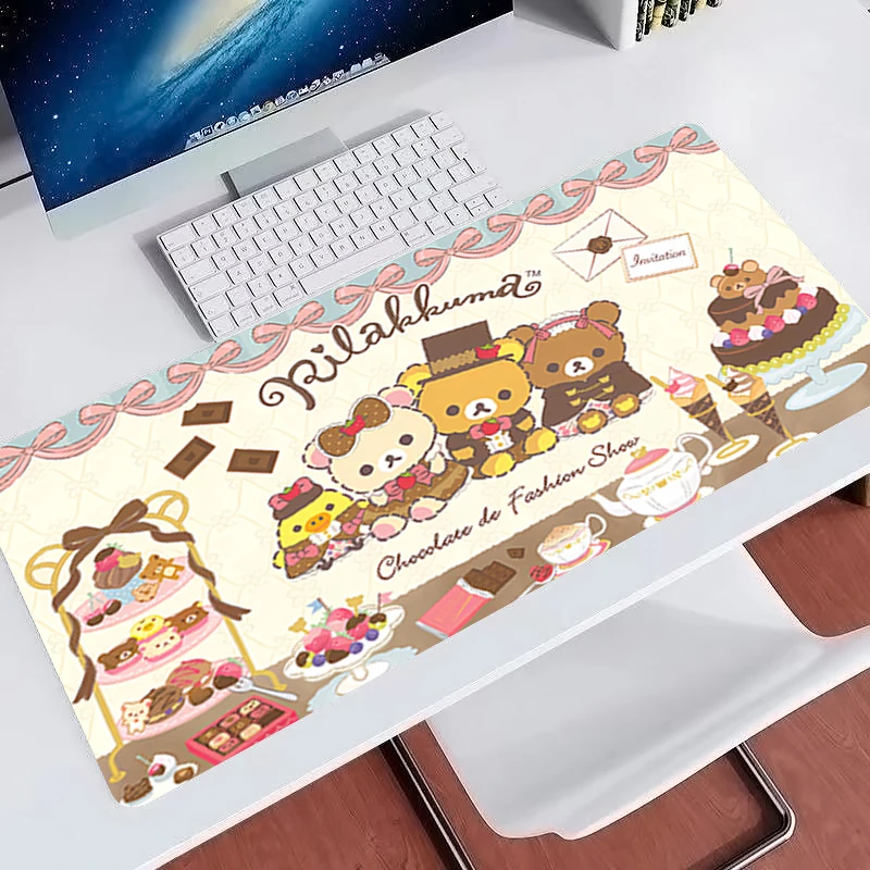 Cute cartoon Mouse pad K-korilakkuma R-rilakkuma Office Computer Desk Mat Game carpet Large Keyboard