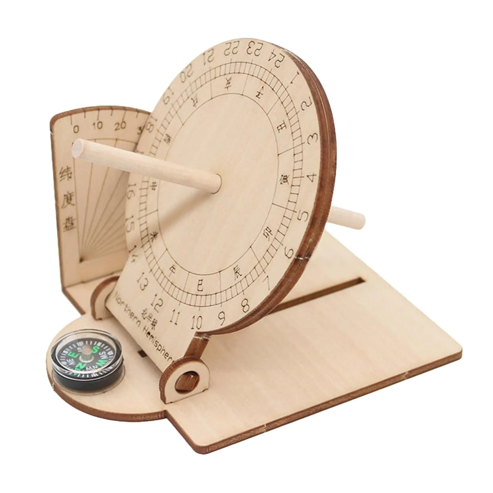 Equatorial Sundial Clock Child Toy Scientific Model Birthday Gift