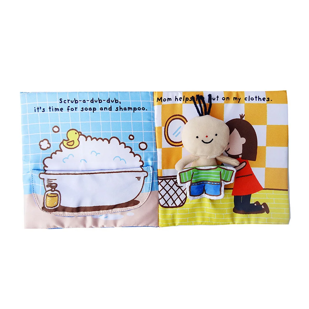 كتاب قماش استحمام للأطفال الأول قابل للغسل من القماش الناعم كتب تعليمية للتعلم المبكر للرضع لمهارات اللغة التنمية الحسية #2