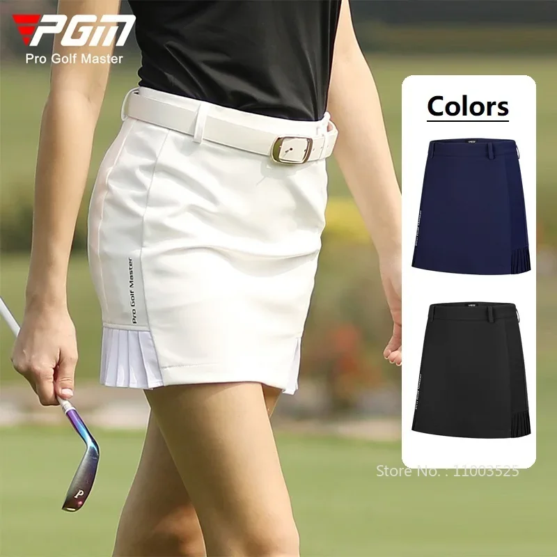 PGM Women's Sports Short Skirt Pleated Golf Tennis Skirt Ladies Outdoor High Waisted Tennis Skorts Quick-dry Pencil Cullotte