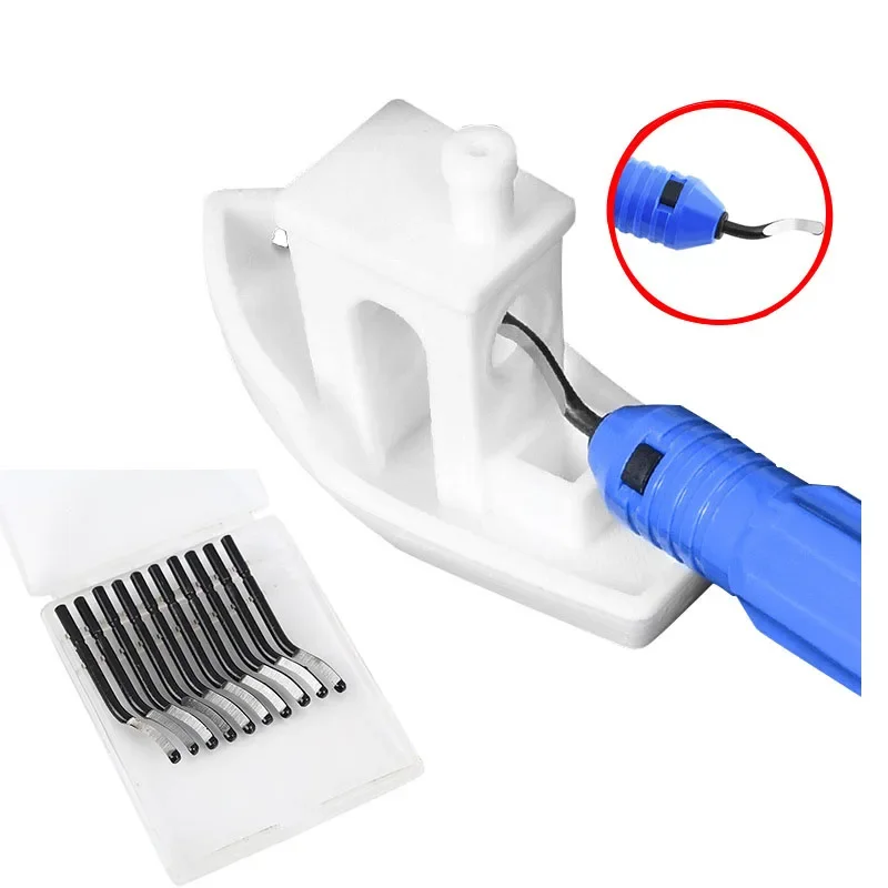 Professional Plastic Handle Burr Metal NB1100 Deburring Tool Handle Remover Cutting Tool With 10pcs Rotary Deburr BS1010 Blades