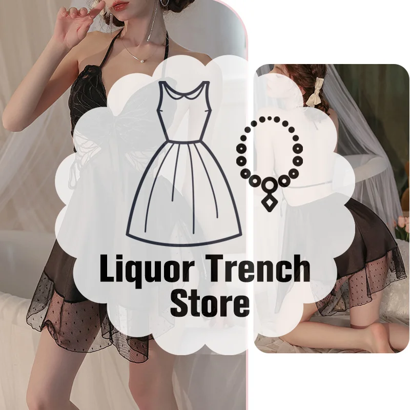 

Sexy Satin Nightdress Pure Desire Home Clothes With Breast Pads Backless Lingerie Uniform Pajamas