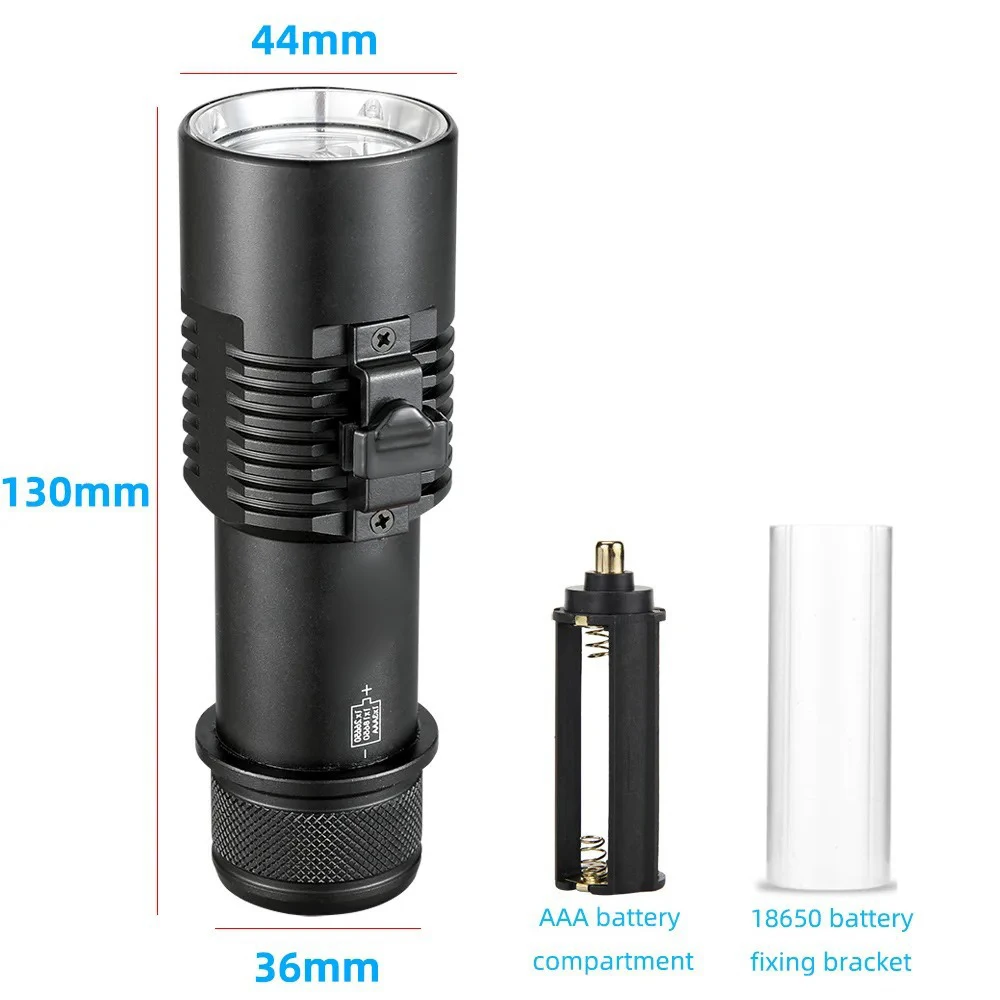5000 Lumen Diving Flashlight IP68 Waterproof Magnetic Switch with 4 Modes for Underwater Scuba Fishing and Camping
