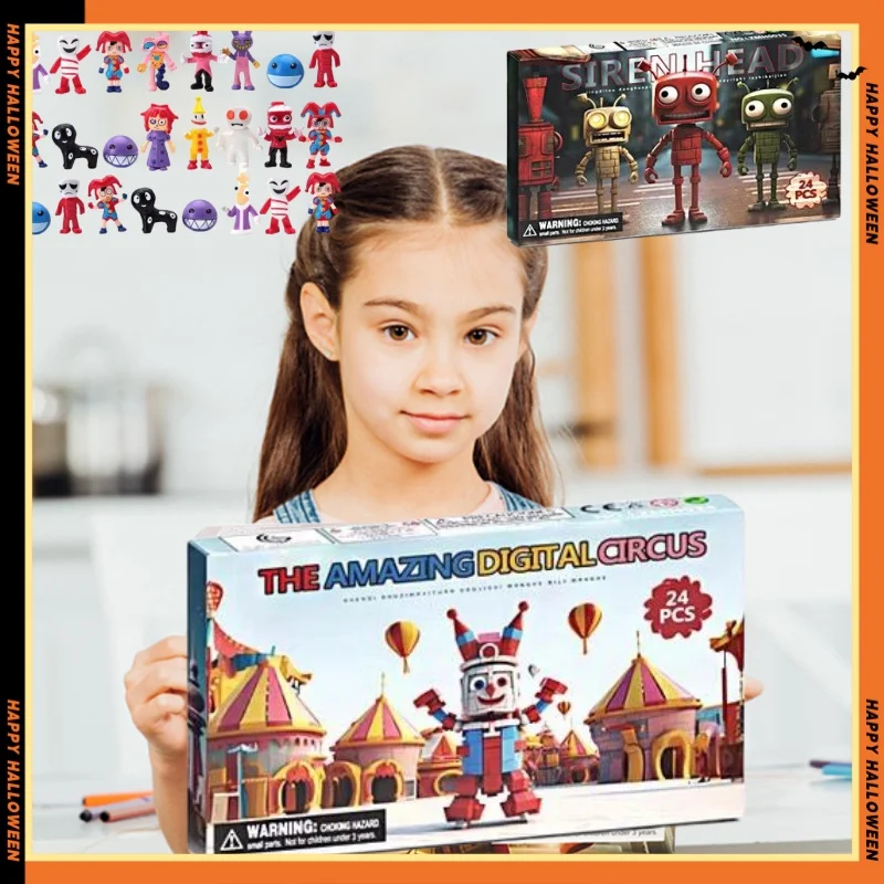 

24Pcs Toilet Man Advent Calendar Blind Box Digital Circus Flute Head Action Figure Model Christmas Countdown Calendar Gift