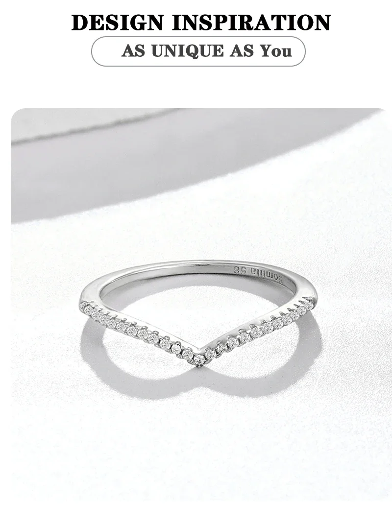 SOMILIA Schlichter Stil 925 Sterling Silber Ehering für Frauen Mini Zirkonia Feiner Schmuck Größe 6/7/8/9/10 Bestseller 4002 – Detail 4
