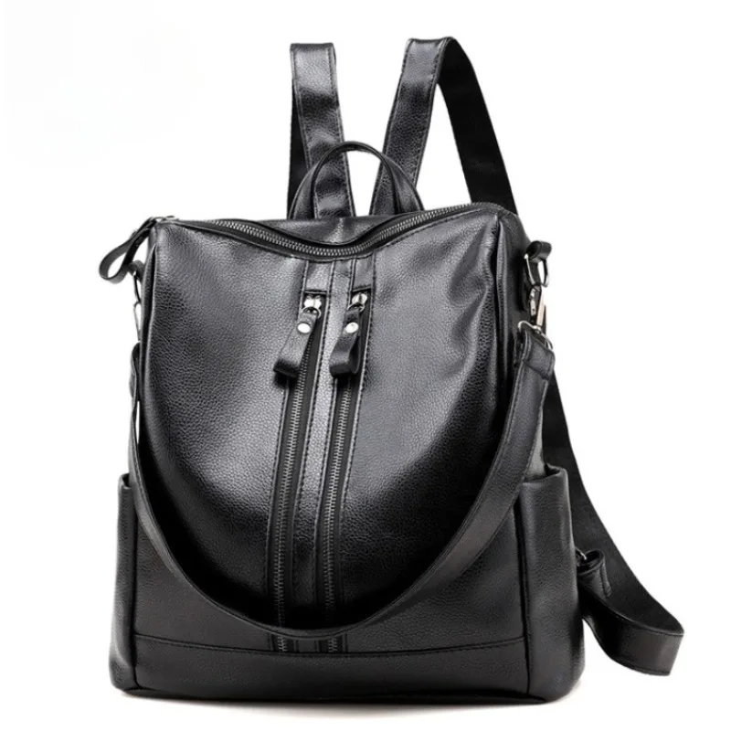 

Korean Fashion PU Backpack Women's Casual Large Capacity Outdoor Travel Mommy Bag Durable and Durable Practical Shoulder Bag