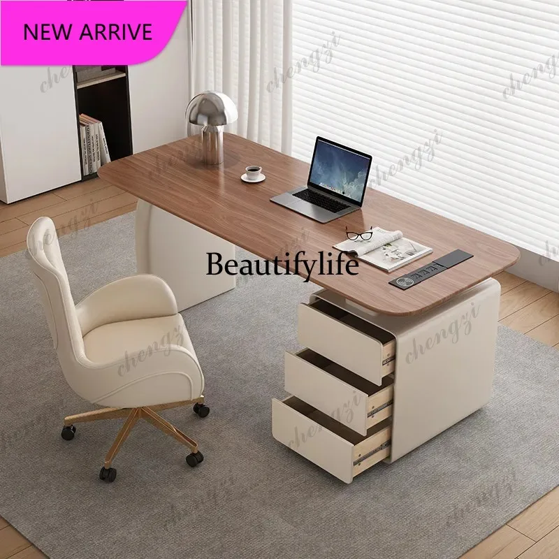 PPP Manager Drawers Executive Desk Aesthetic Strong Modern Writing Computer Table Gaming Standing Schreibtisch
