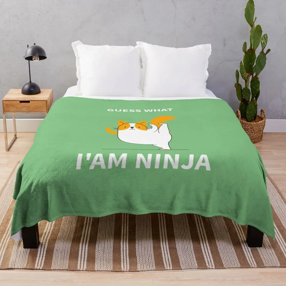 Cat i am ninja warrior with mad skills Throw Blanket Blankets For Baby For Baby Polar Soft Big Blankets