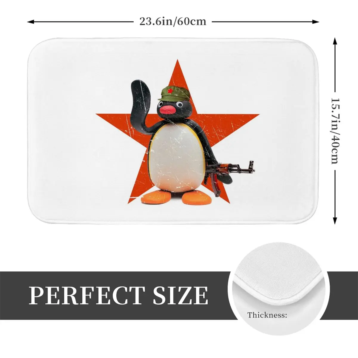 Comrade Pingu Noot Noot Motherfurs No Text Non-slip Doormat Floor Mat Carpet Rug for Kitchen Entrance Home Balcony Footpad Mats