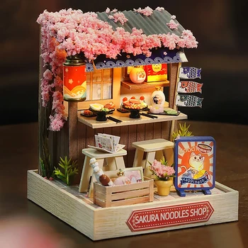 Mini casa delle bambole in miniatura Kit piccola casa fai-da-te Creazione di giocattoli Decorazioni per la camera da letto di casa con mobili Case delle bambole artigianali in legno