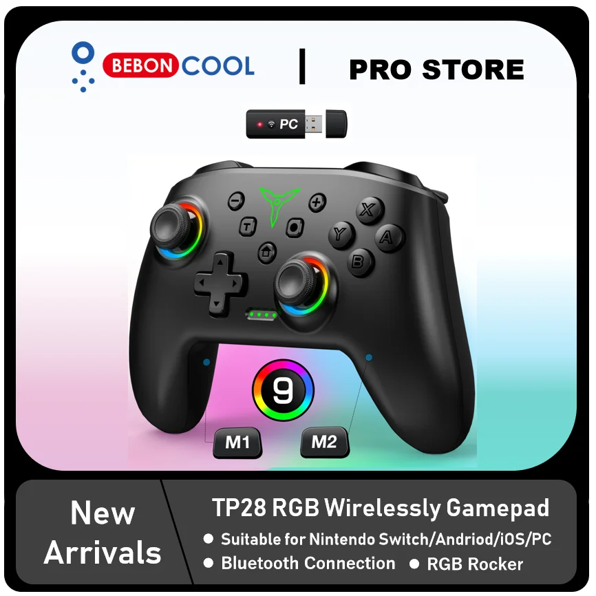 Wireless Controller For Nintendo Switch OLED Console Pro Gamepad with 600Mah Rechargeable Battery Programmable Turbo Function