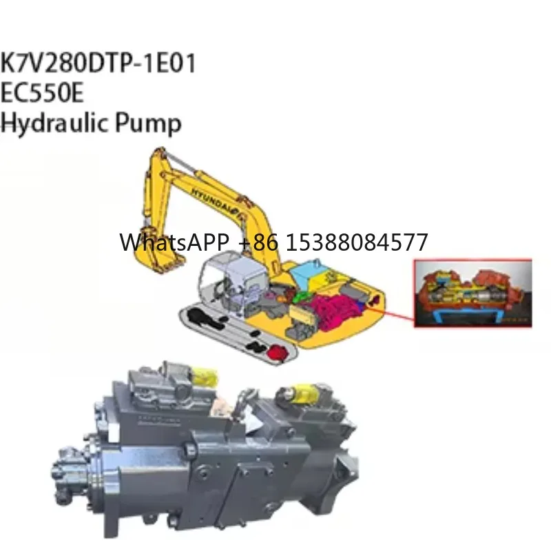 

K7V280TP-1E01 Hydraulic Pump Excavator EC550E Double Plunger Piston Pump Compatible Spare Parts