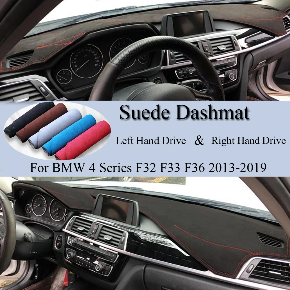 For BMW 4 Series F32 F33 F36 420i 420d 425d 430d 435d Suede Leather Dashmat Dash Mat Cover Dashboard Pad Carpet Car Accessory