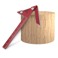 Aluminum Center Finder Ruler, Precision Centerline Positioning 45/90 Degree Scriber Gauge for Center Line, Circle Center Finder
