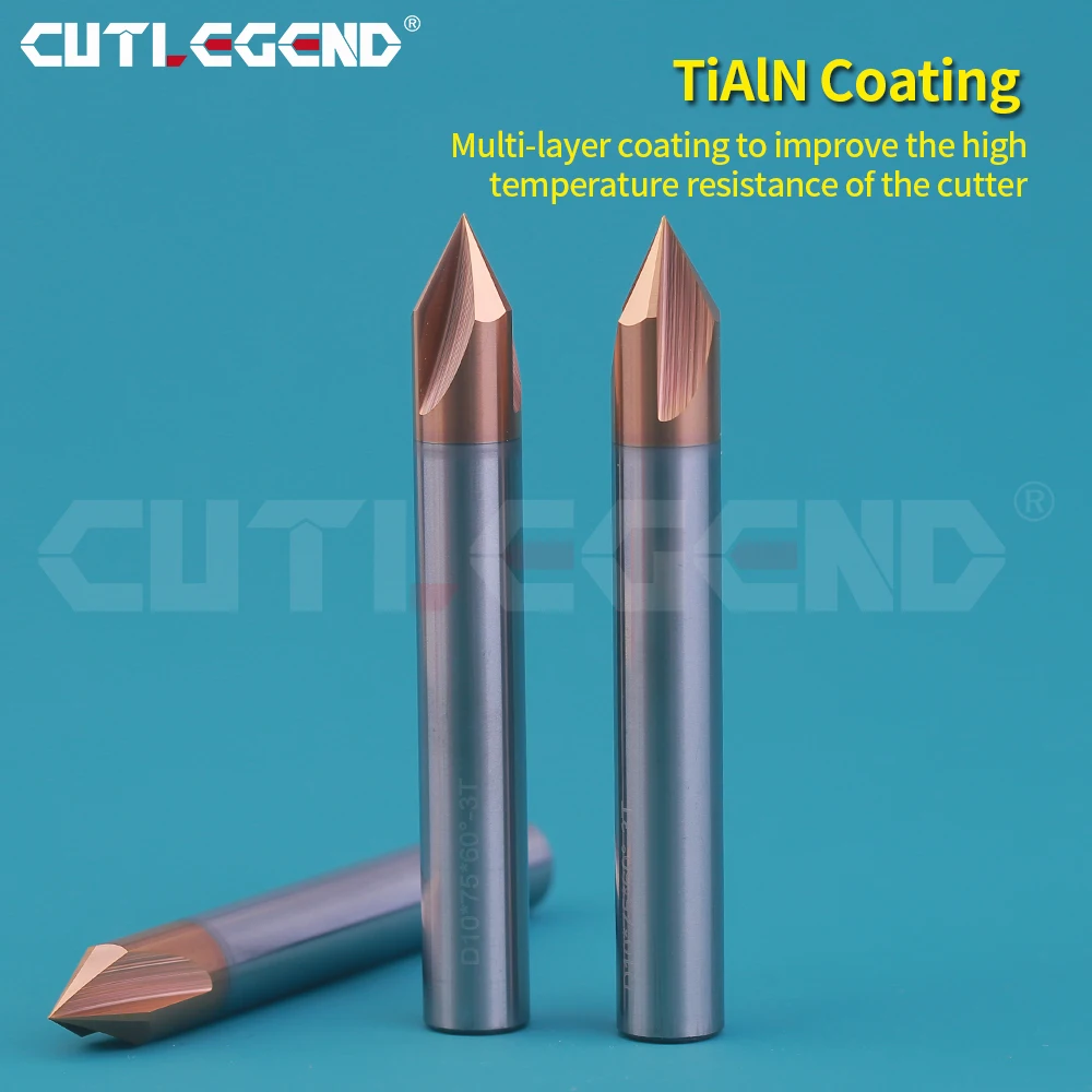 CUTLEGEND Chamfer Milling Cutter Carbide Corner Countersink Chamfering Mill Deburring Edges V Grove Router 60 Degree 3 Flutes