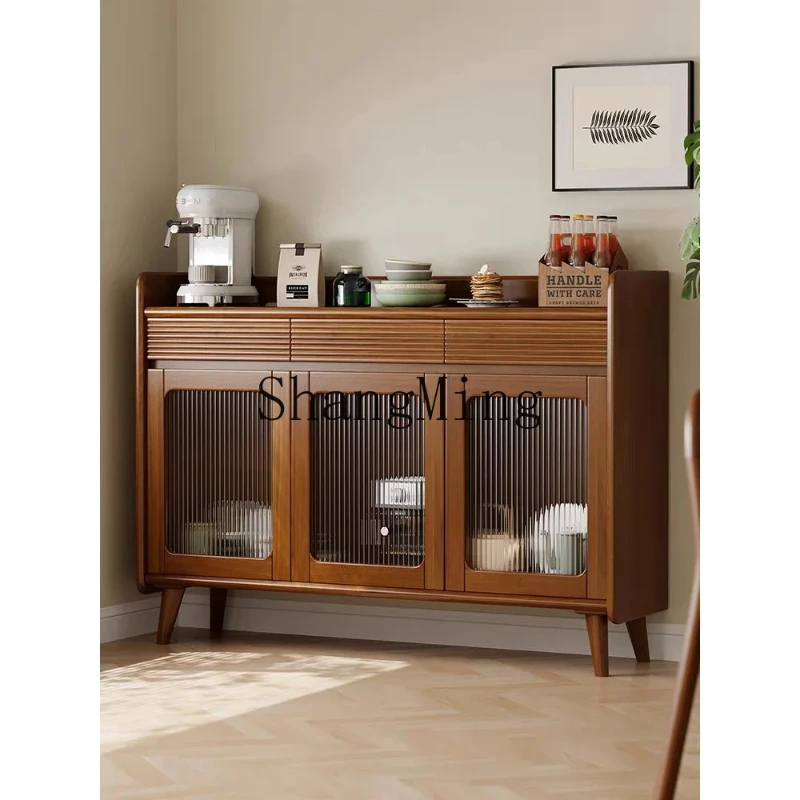 

SM solid wood dining side cabinet small apartment tea cabinet living room storage simple modern dining room locker