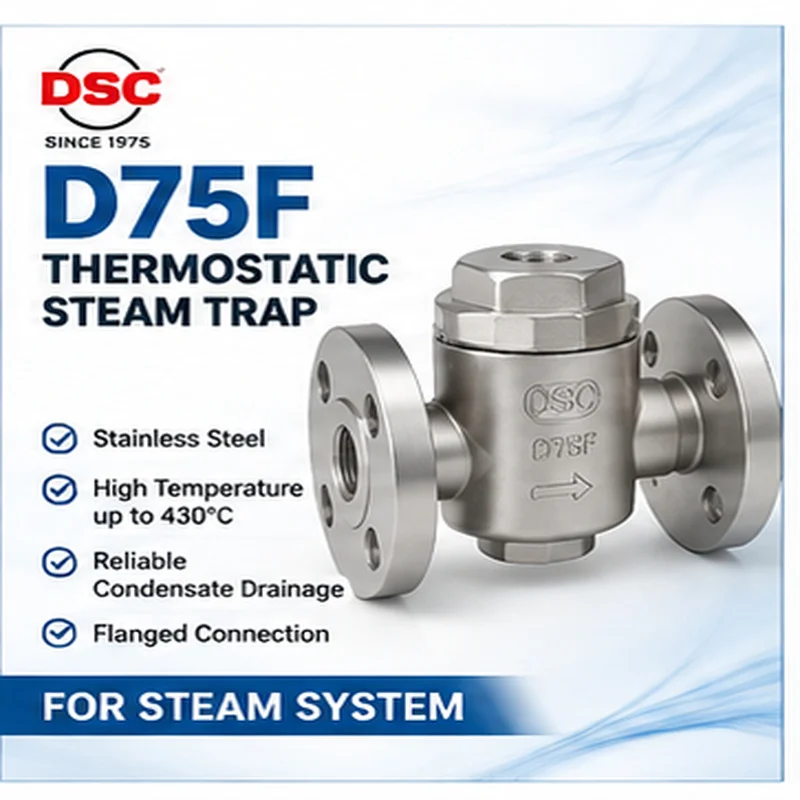 DSC D75F Stainless Steel Thermostatic Steam Trap 430°C High Temperature Flanged Condensate Drain Valve for Steam Pipeline