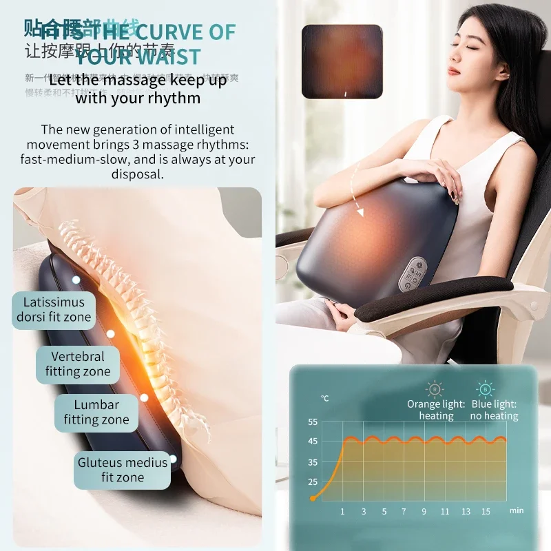 حار بيع مقعد التدليك مصنع شياتسو الرقبة الظهر مدلك الجسم الاهتزاز تدليك وسادة مع التدفئة