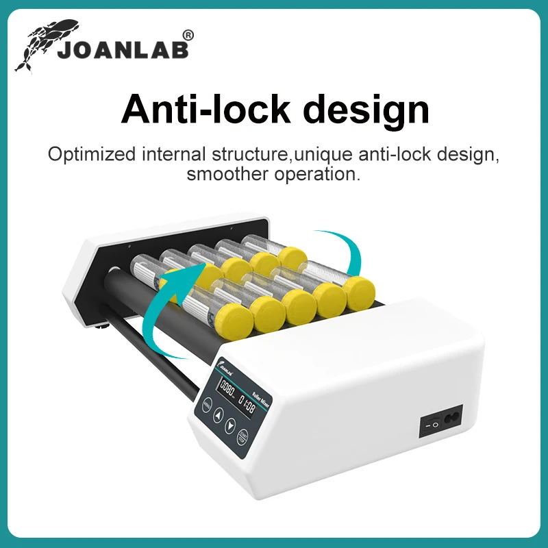 JOANLAB Роликовый смеситель Лабораторное оборудование Цифровой регулируемый горизонтальный ротатор Медицинский смеситель крови Смеситель пробирок для сбора крови