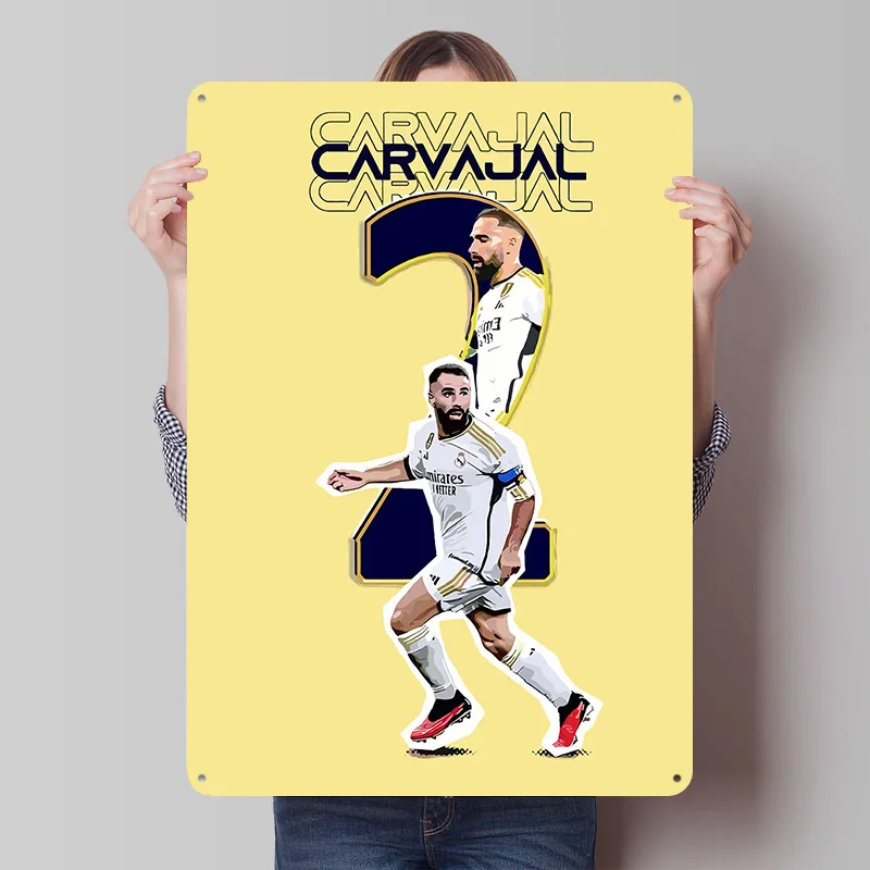 Carvajal Football Art Poster Customized Vintage Metal Signs Wall Art Retro Tin Plaque for Bedroom Decoration Room Accessories