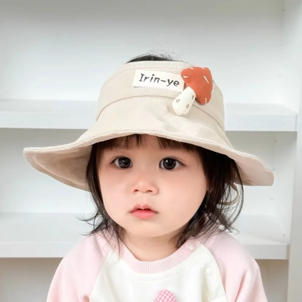 

Comfortable Breathable Empty Top Kids Sunhat Wide Brim Korean Style Baby Sunscreen Cap Hollow Cotton Duck Tongue Hat Girls