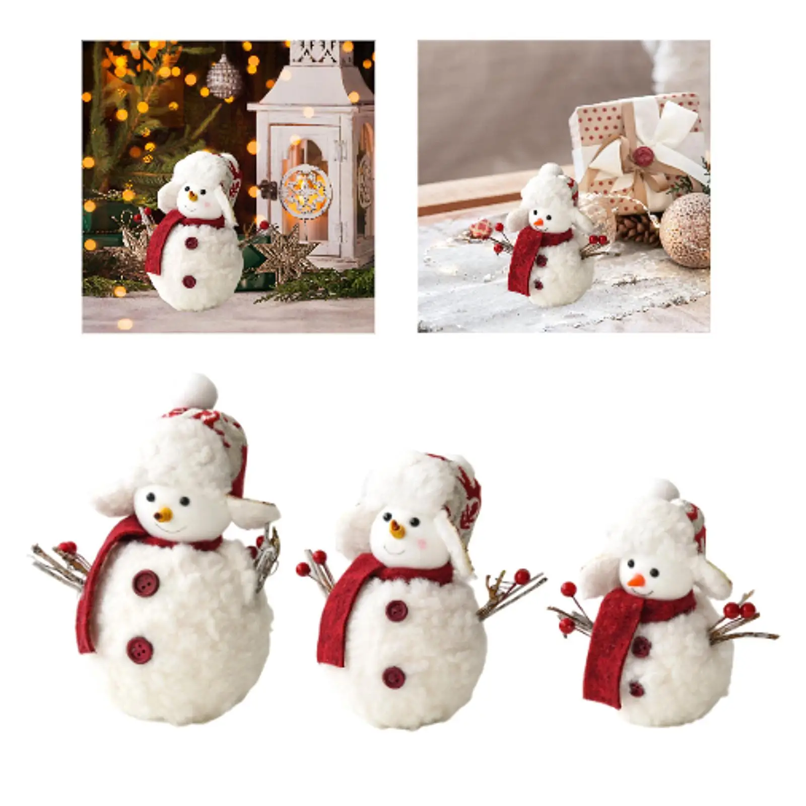 Christmas Snowman Decoration Snowmen Figurine Gifts Winter Home Holiday
