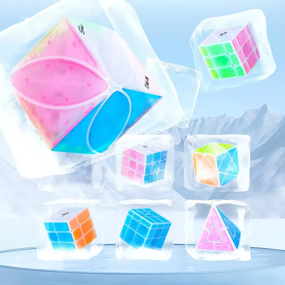 QiYi Ice Amber Series Cubes Fisher/Axis/Mirror Cube 3x3  Educational Puzzle Magic Cube For Children Gift Toy Cubo Magico