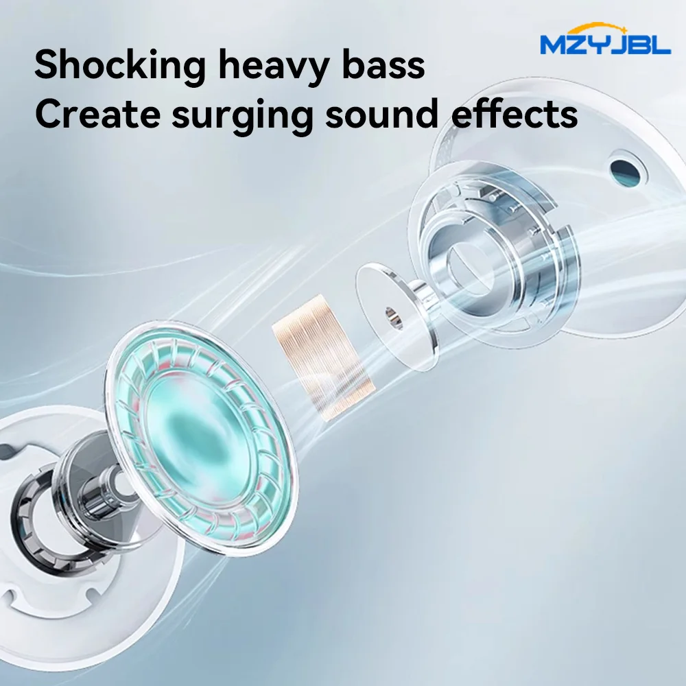 MZYJBL Wireless Earphones Bluetooth 5.3, R200 Ear Hook HiFi Stereo Sound, Open Ear Headset Waterproof, Touch Control Headphones