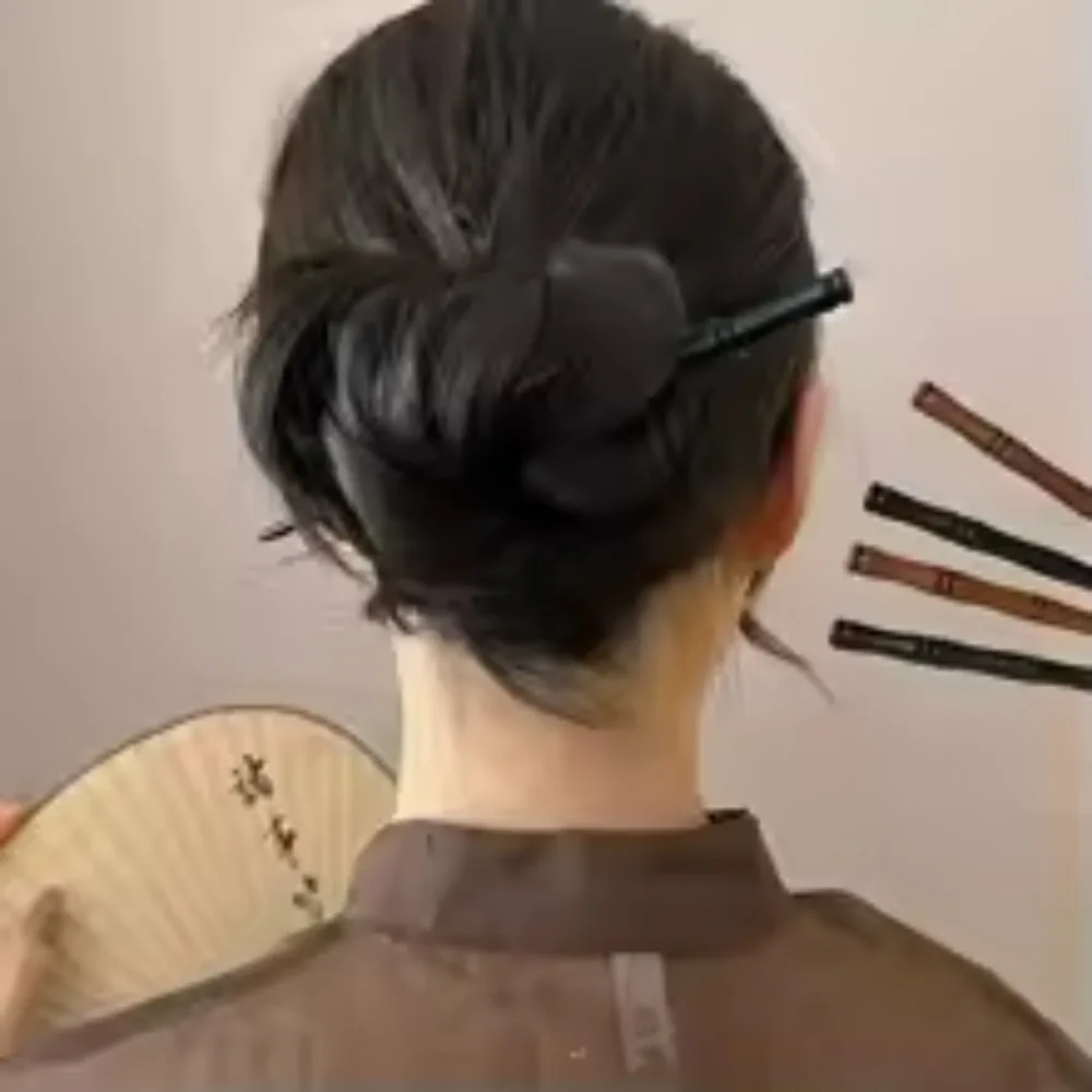 2 Pcs Bamboo Knot Wood Women Girl Chinese Tradition Classical Culture Stick Pan Hair Pin Clip Fork Hairpin Wooden Headwear