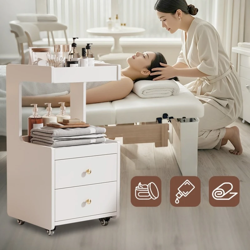 Transportwagen mit Rädern, Tablettwagen für Schönheitssalons, Friseur-Hilfswagen, Hilfswagen, Spa-Kosmetikwagen, Möbel