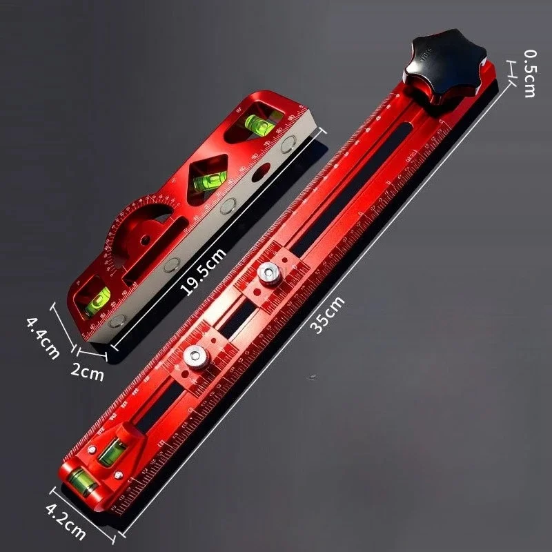 Movable Positioning Ruler Drawer Installation Woodworking 2 in 1 Drilling Positioning Ruler Combination Angle T-Shaped JJ5536